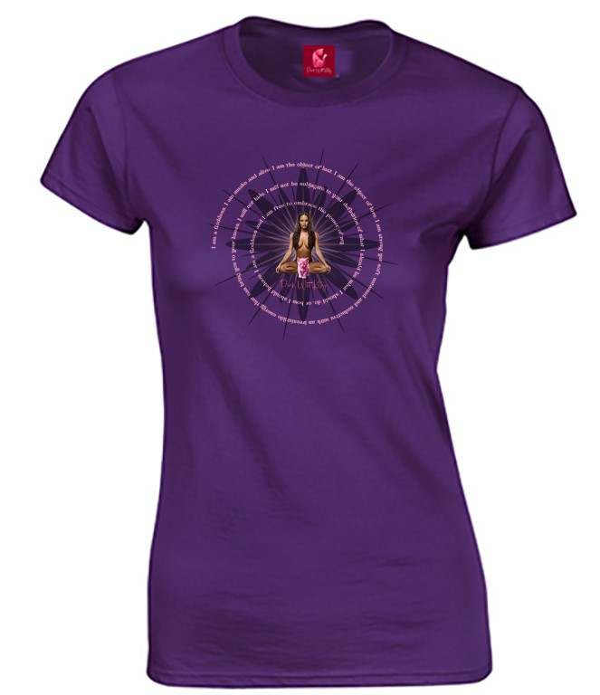 Pink Wet Kitty Affirmation T Shirt (Purple)